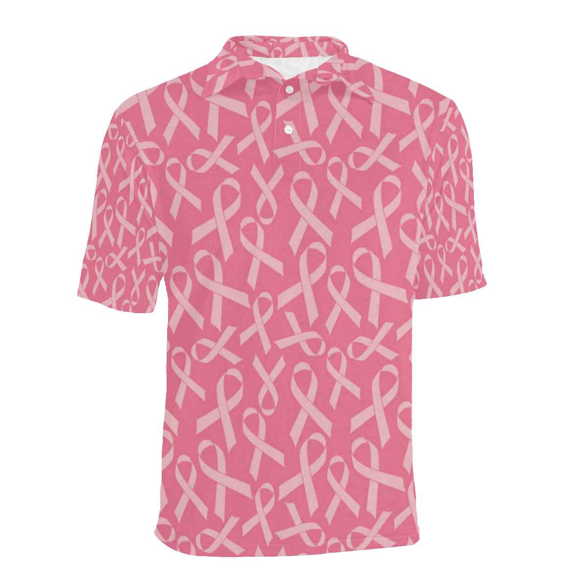 Breast Cancer Awareness Themed Men Polo Shirt