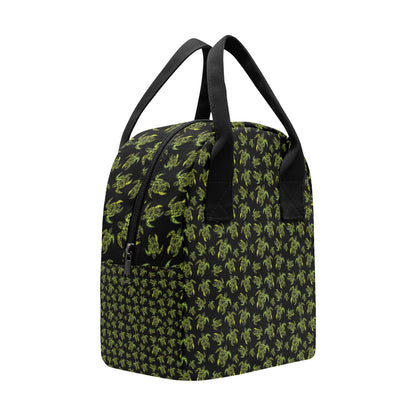 Green Tribal Turtle Polynesian Themed Insulated Lunch Bag