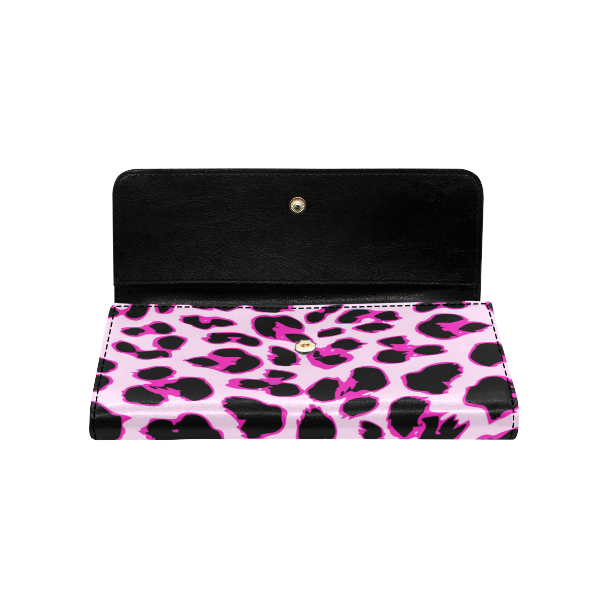 Pink Leopard Print Women's Trifold Wallet