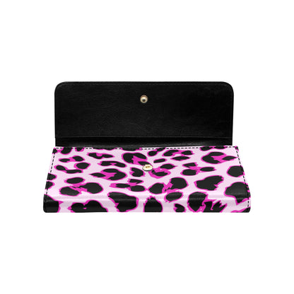 Pink Leopard Print Women's Trifold Wallet
