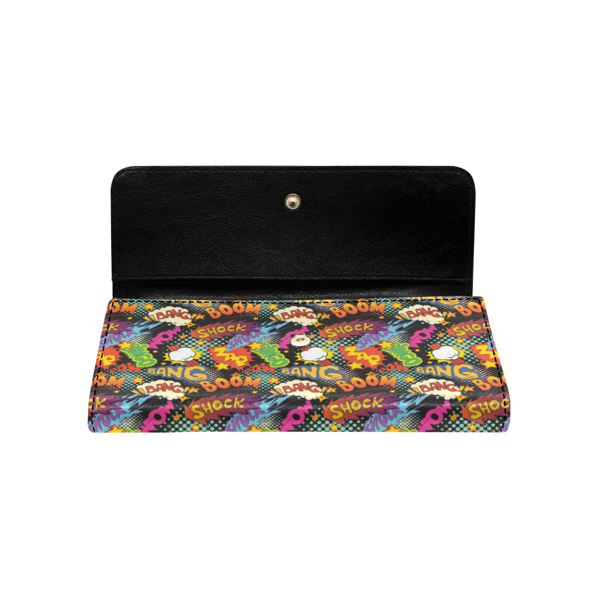 Comic Book Pattern Print Design 01 Women's Trifold Wallet