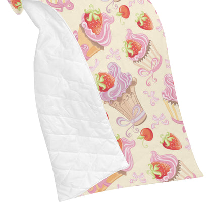 Strawberry Pink CupCake Premium Quilt