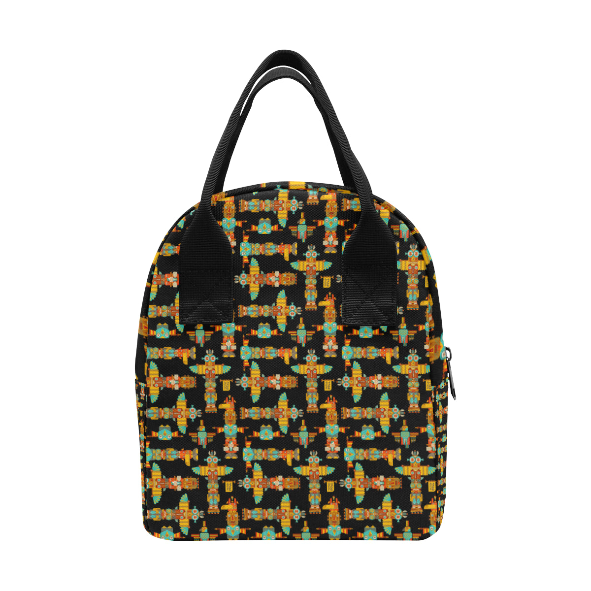 Totem Pole Cartoon Print Insulated Lunch Bag