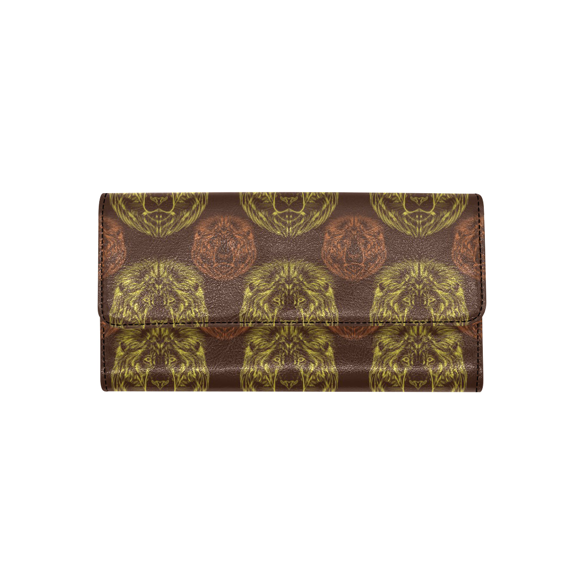 Lion Pattern Print Design 04 Women's Trifold Wallet