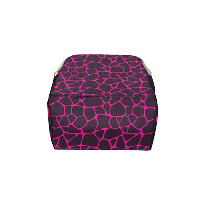 Giraffe Pink Background Texture Print Diaper Bag Backpack