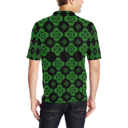 Celtic Knot Green Neon Design Men Polo Shirt