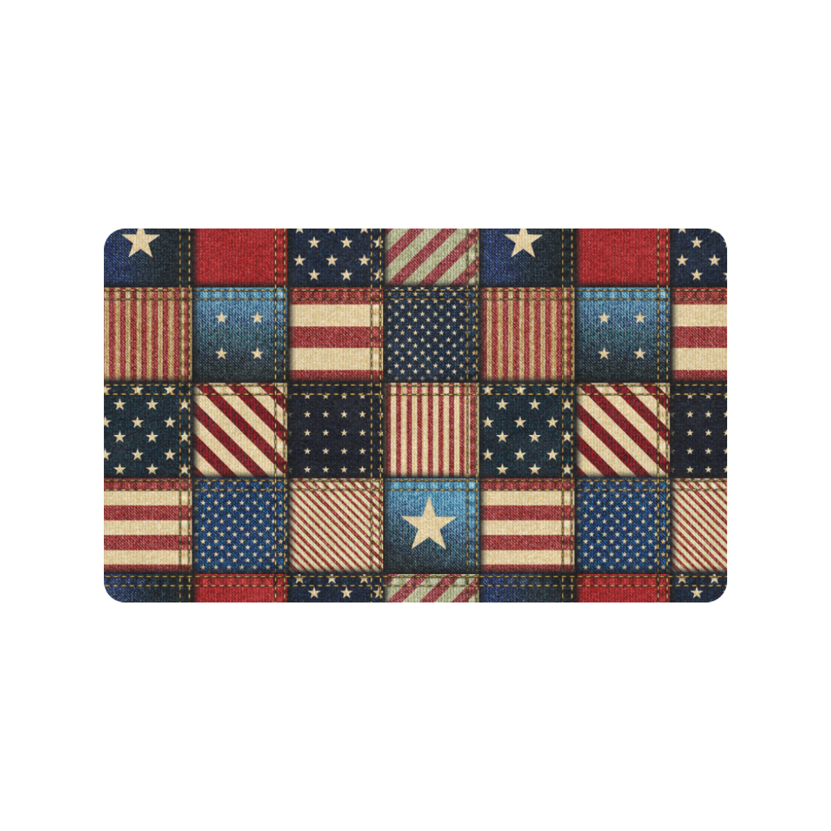 American flag Patchwork Design Rubber Doormat