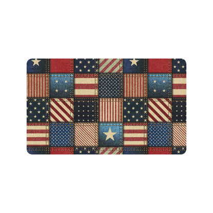 American flag Patchwork Design Rubber Doormat