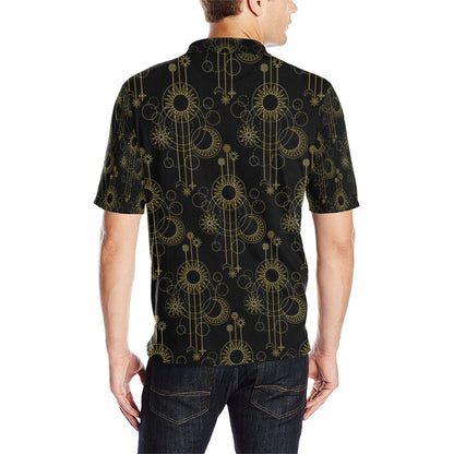 Moon Boho Style Pattern Print Design 01 Men Polo Shirt