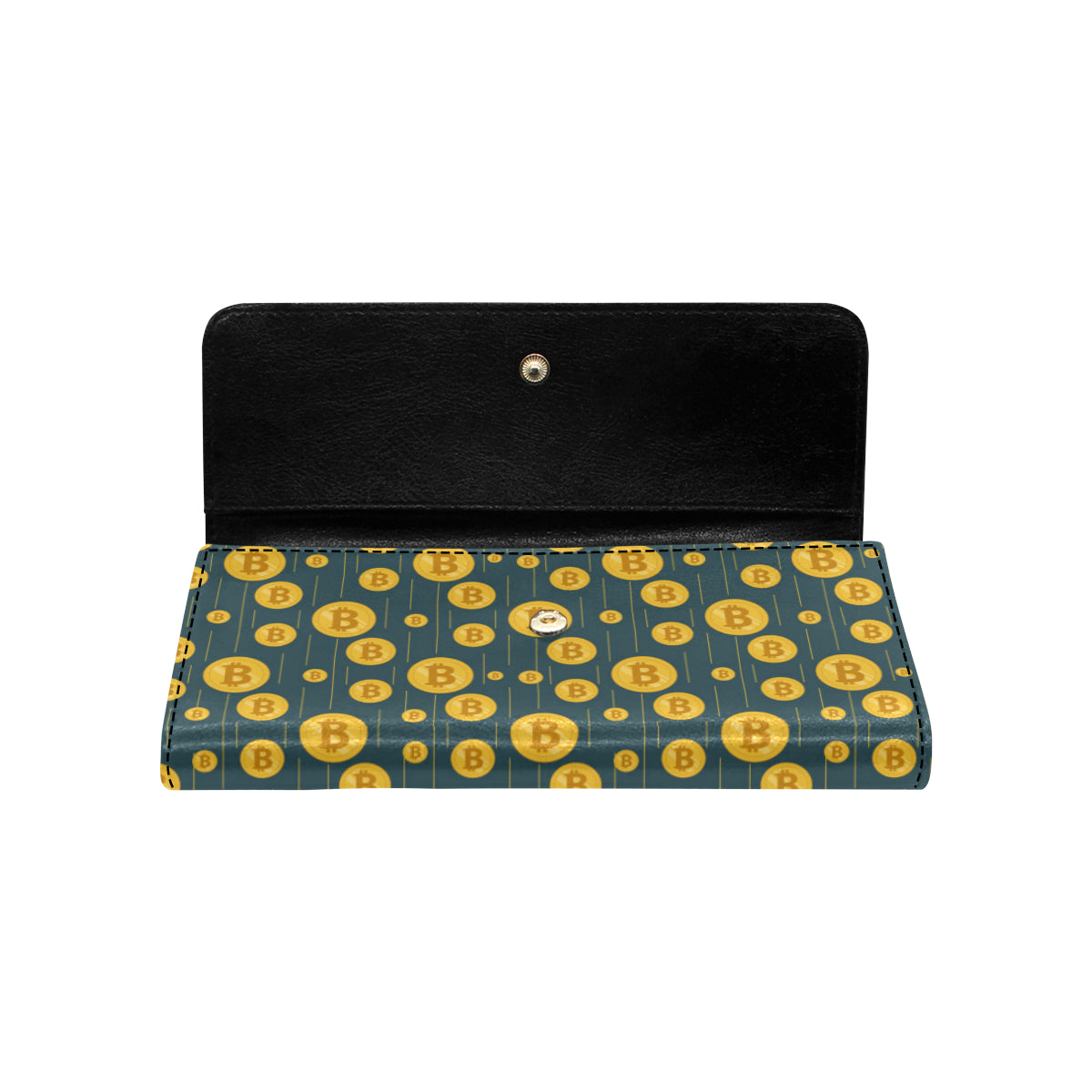 Bitcoin Pattern Print Design 01 Women's Trifold Wallet