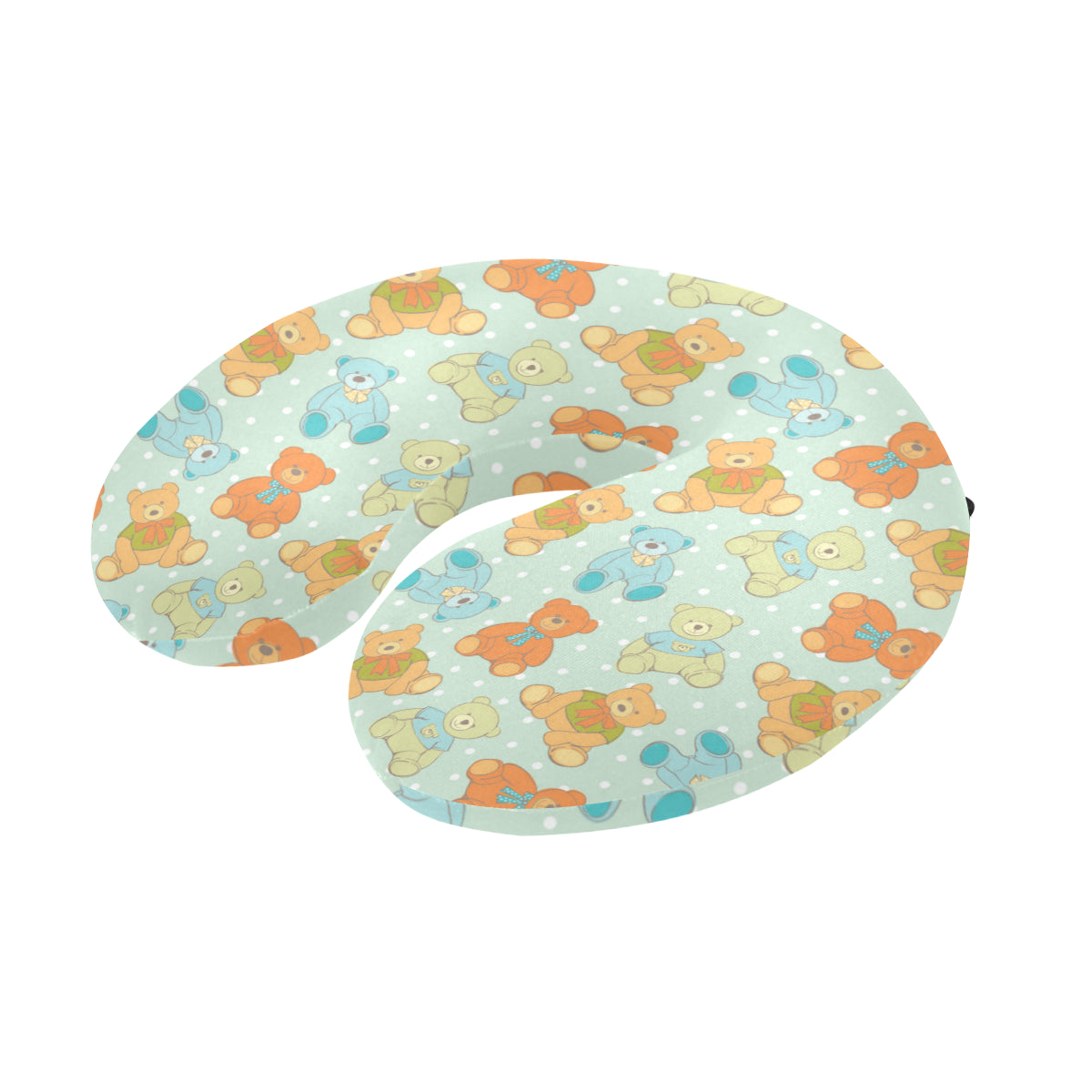 Bear Pattern Print Design 02 U-Shaped Travel Neck Pillow