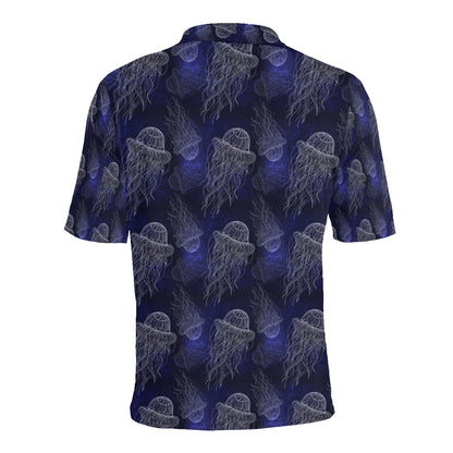 Jellyfish Pattern Print Design 02 Men Polo Shirt