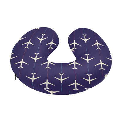 Airplane Pattern Print Design 03 U-Shaped Travel Neck Pillow