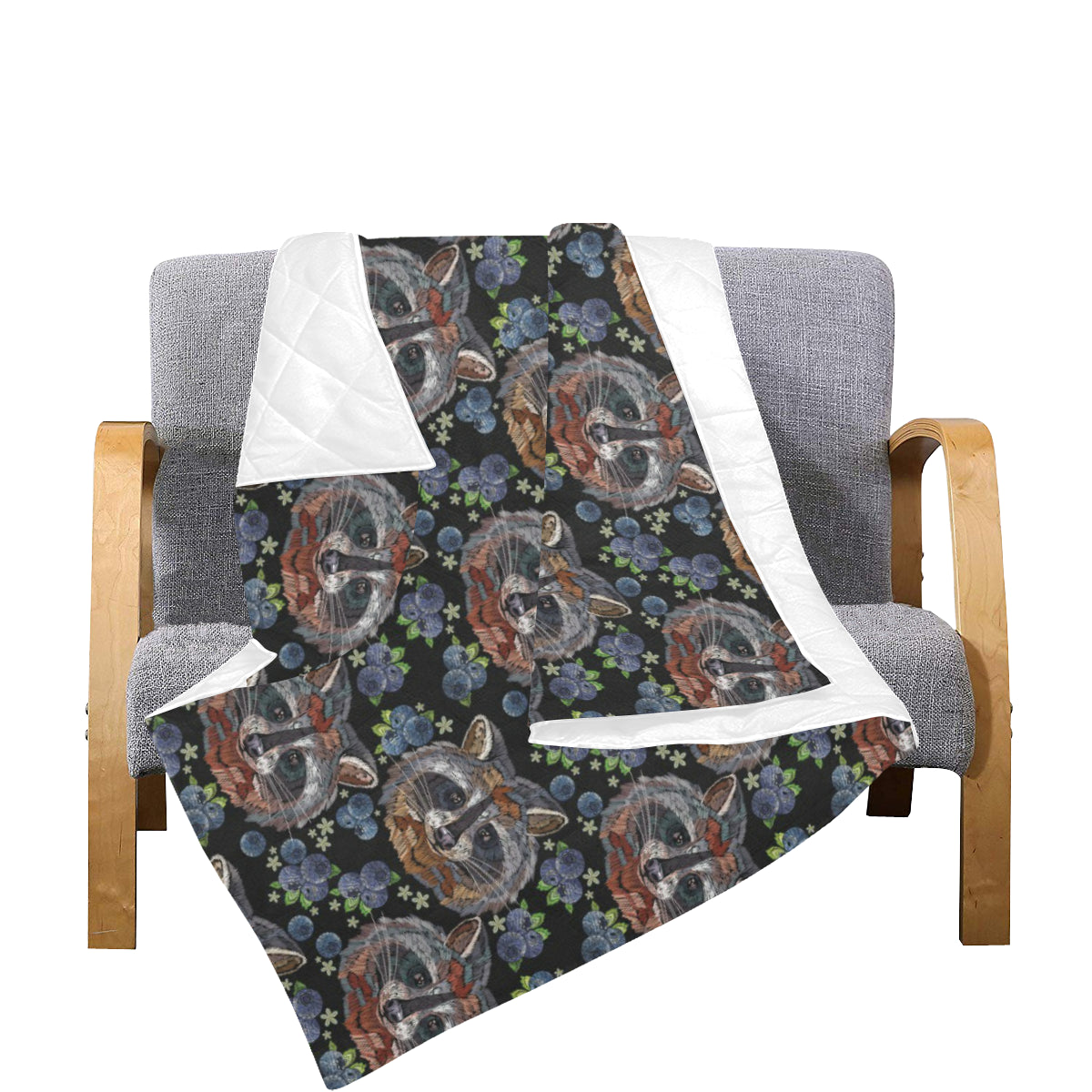 Raccoon Pattern Print Design A03 Premium Quilt