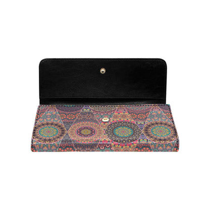Bohemian Pattern Print Design 07 Women's Trifold Wallet