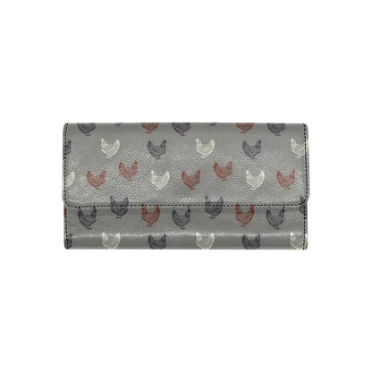 Chicken Pattern Print Design 01 Women's Trifold Wallet