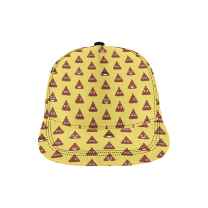 Emoji Poop Print Pattern Snapback Cap