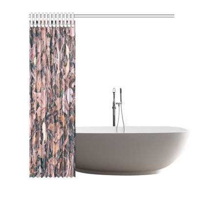 Camouflage Realistic Tree Leaf Print Shower Curtain