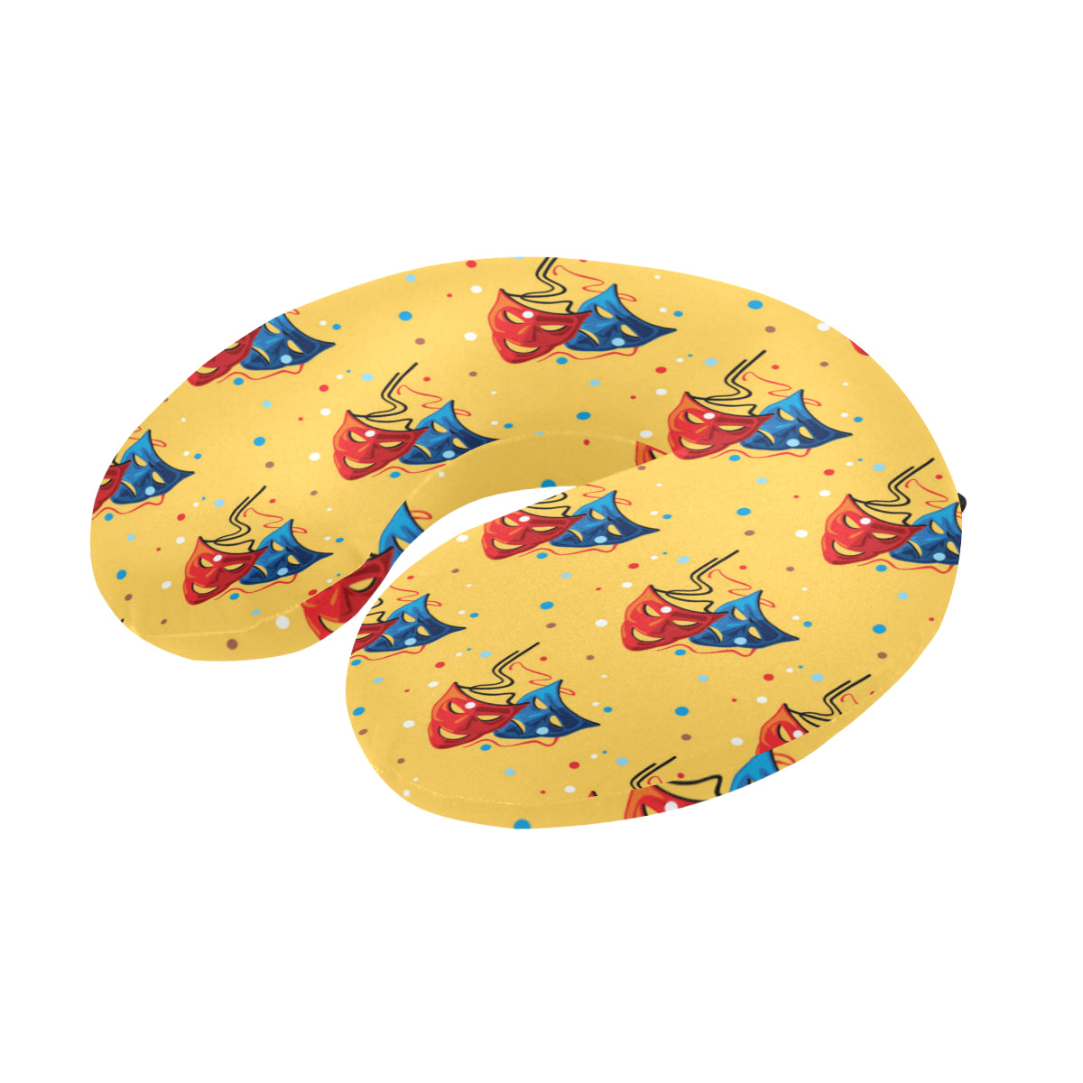 Acting Mask Pattern Print Design 02 U-Shaped Travel Neck Pillow