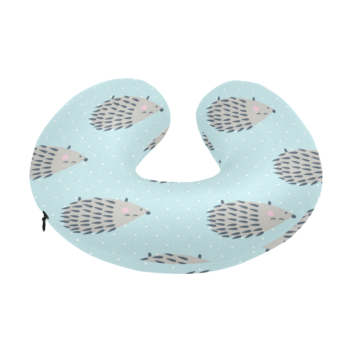 Hedgehog Pattern Print Design 02 U-Shaped Travel Neck Pillow
