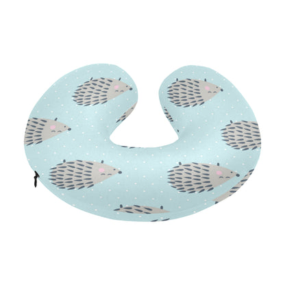 Hedgehog Pattern Print Design 02 U-Shaped Travel Neck Pillow