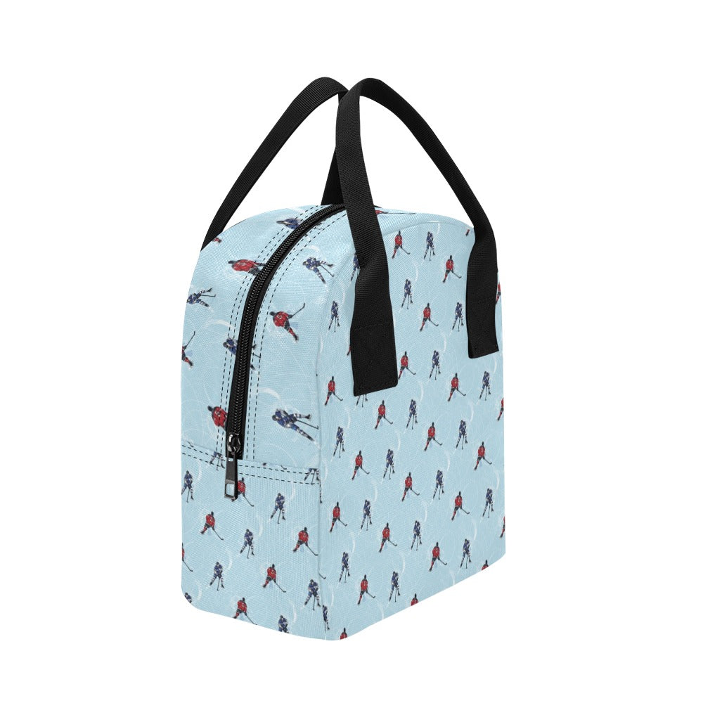 Hockey Player Print Design LKS302 Insulated Lunch Bag