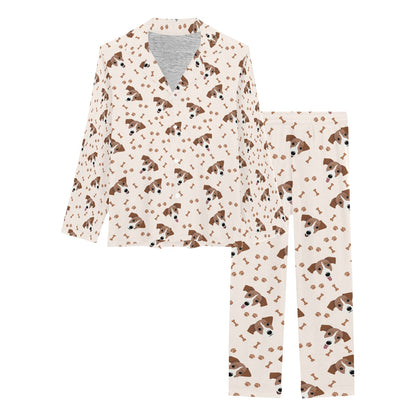 Russell Terriers Paw Print Design LKS303 Women's Long Pajama Set
