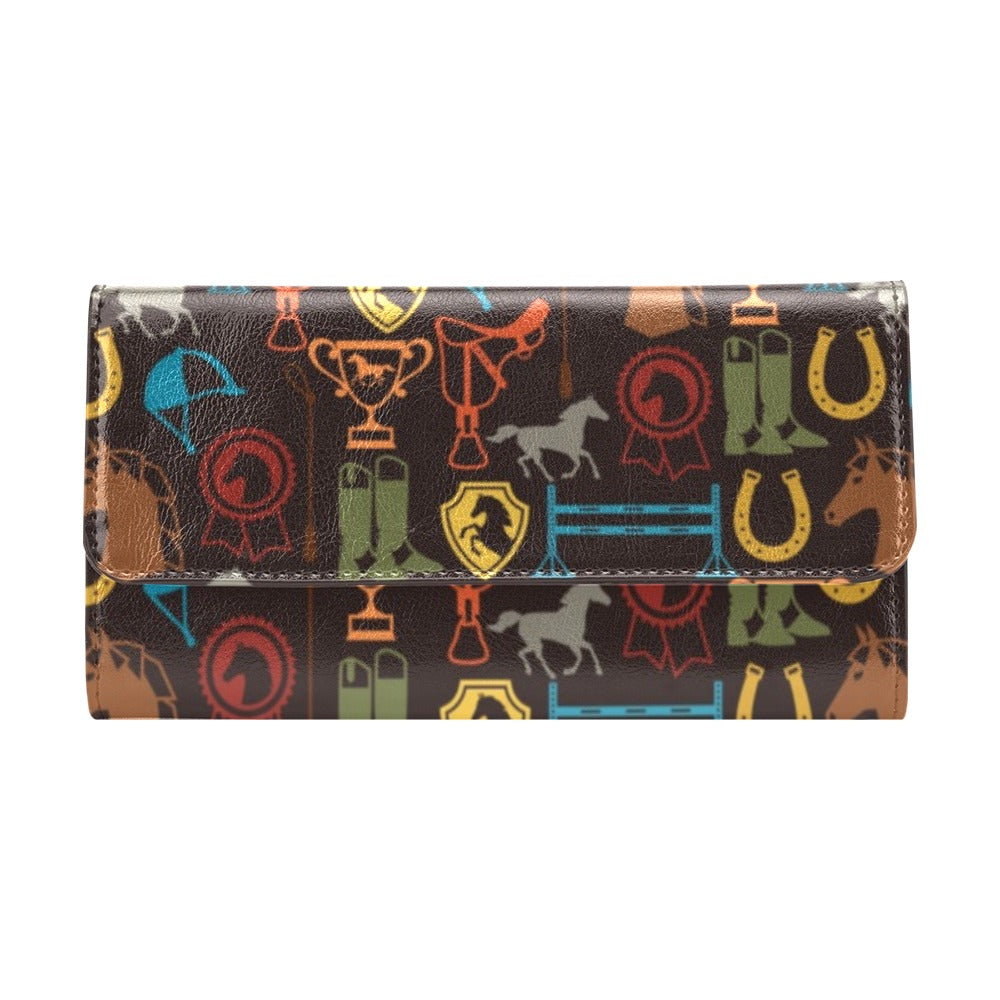Equestrian Equipment Horse Colorful Women's Trifold Wallet