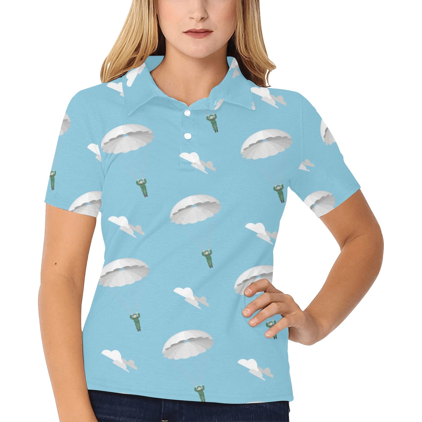 Paratrooper Pattern Print Design A02 Women's Polo Shirt