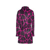 Giraffe Pink Background Texture Print Women's Fleece Robe