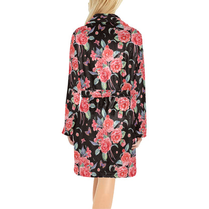 Camellia Pattern Print Design CM03 Women's Fleece Robe