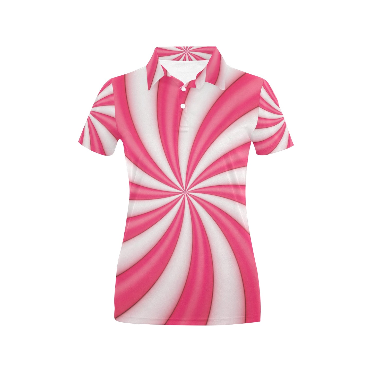 Vortex Twist Swirl Candy Print Women's Polo Shirt