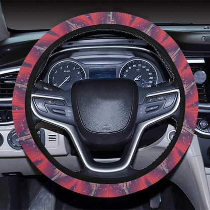 Ikat Print Design LKS401 Steering Wheel Cover with Elastic Edge