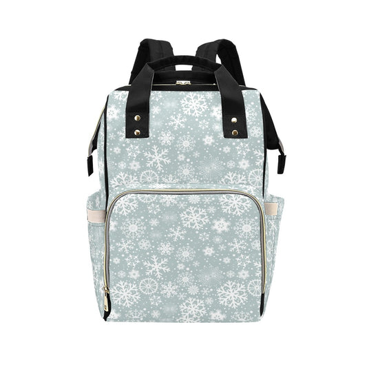 Snowflake Print Design LKS303 Diaper Bag Backpack