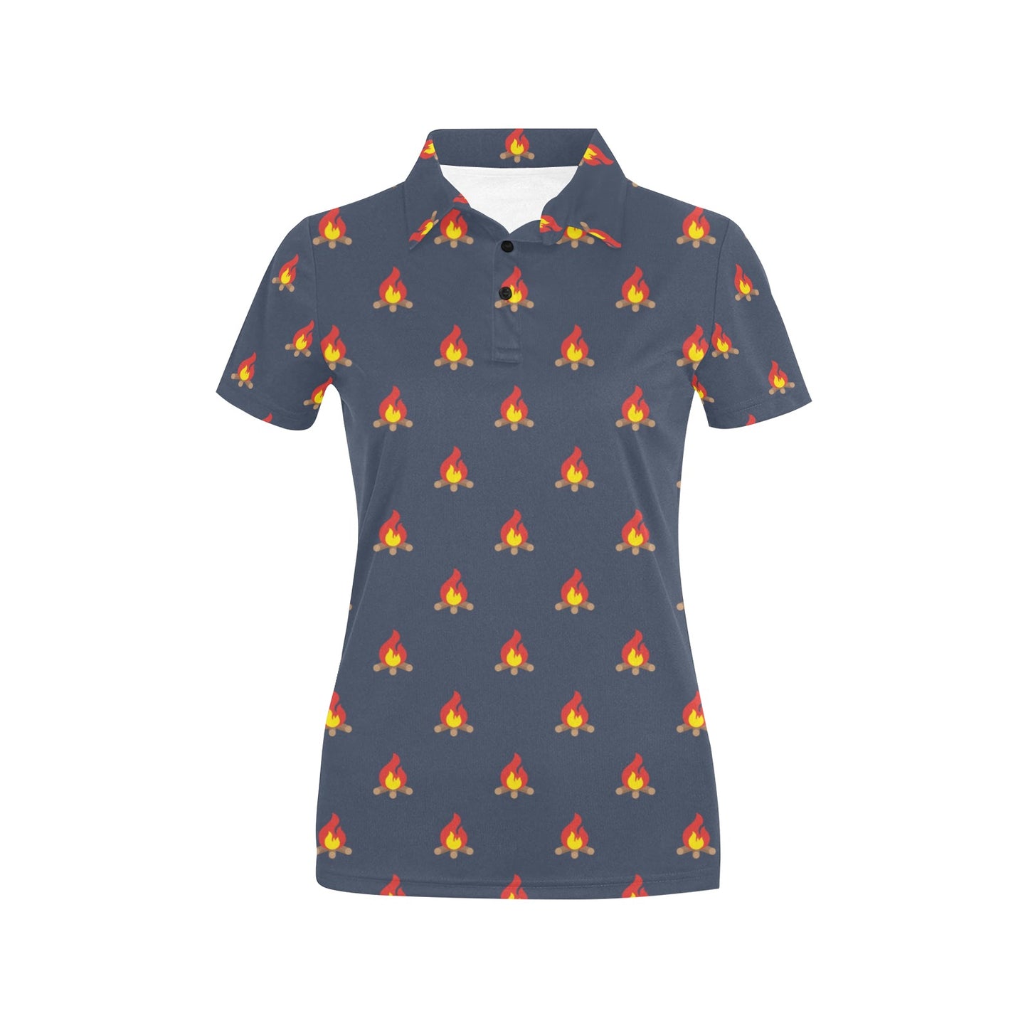 Campfire Pattern Print Design 02 Women's Polo Shirt