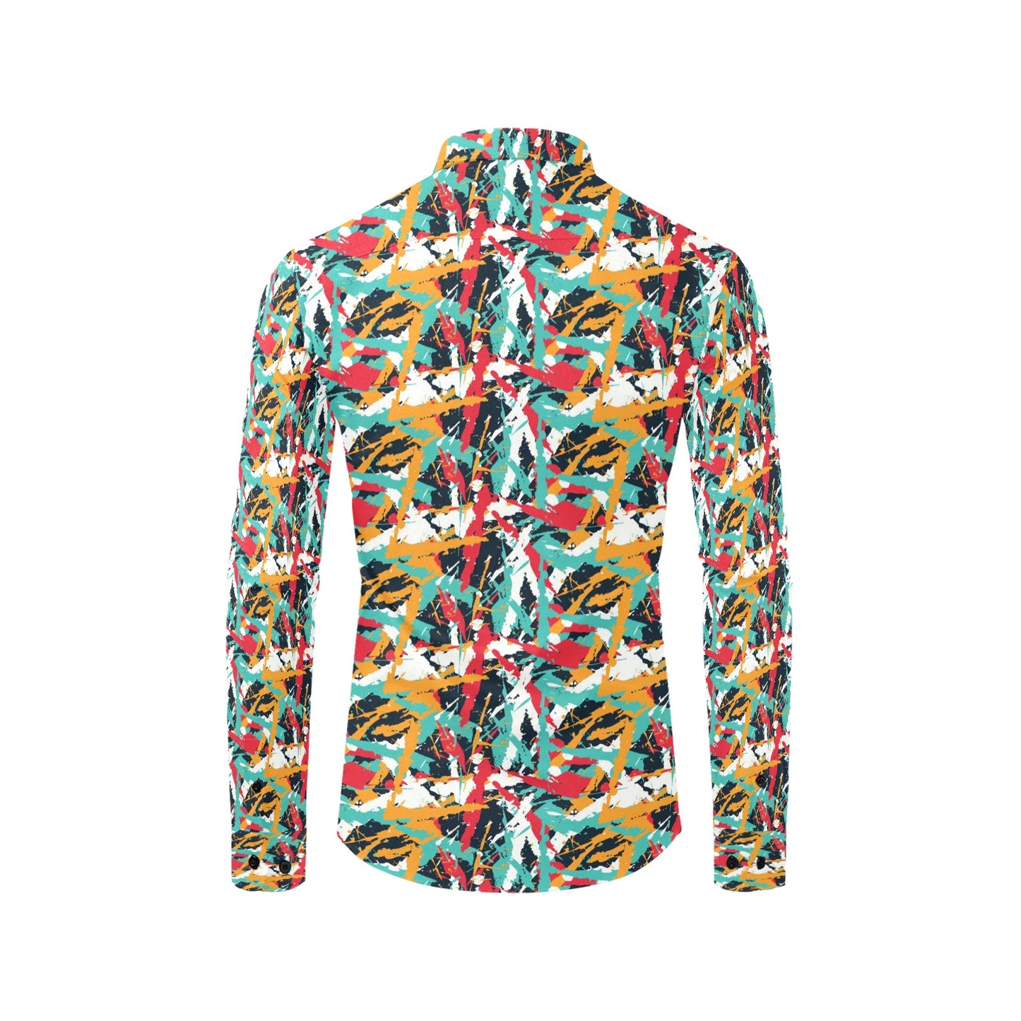 Splatter Print Design LKS304 Men's Long Sleeve Dress Shirt