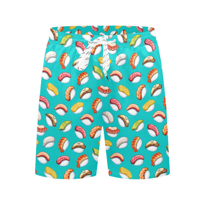 Sushi Themed Print Men's Swim Trunks Beach Shorts