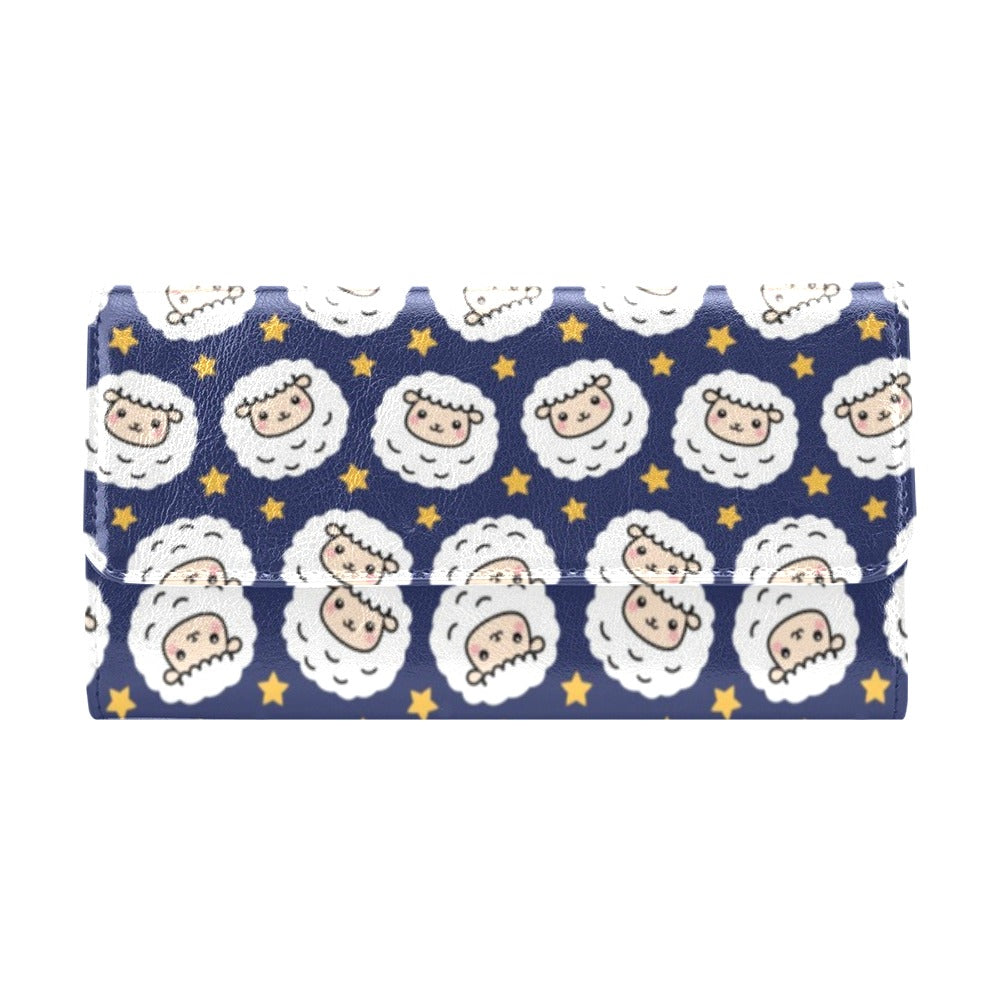 Sheep Print Design LKS402 Women's Trifold Wallet