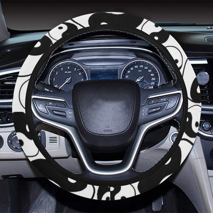 Yin Yang Print Design LKS302 Steering Wheel Cover with Elastic Edge