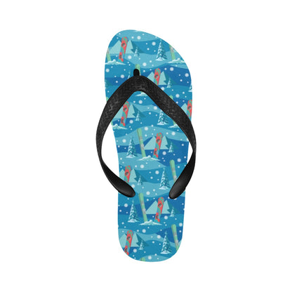 Snowboard Print Design LKS301 Flip Flops