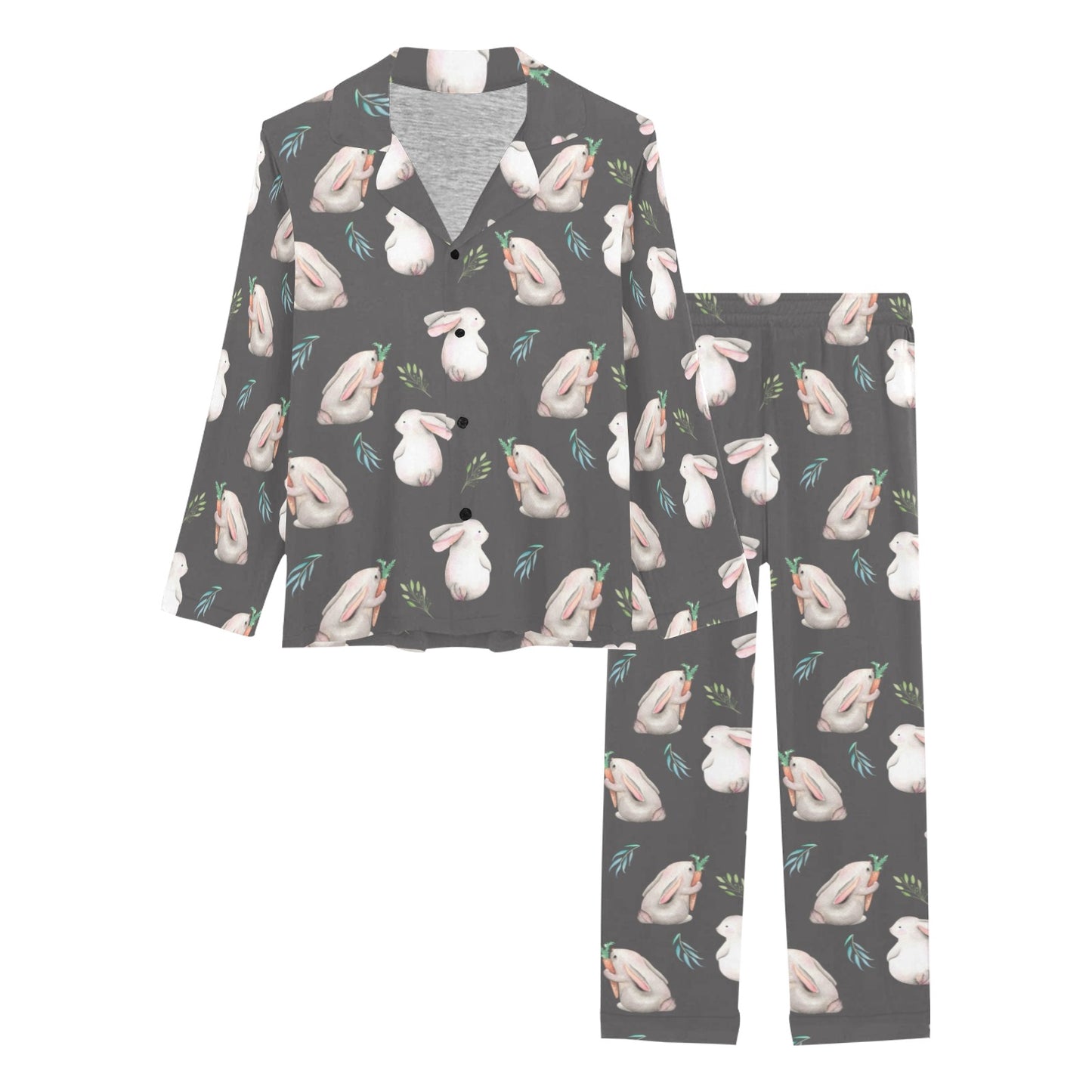Rabbit Print Design LKS402 Women's Long Pajama Set