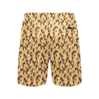 Wine Grape Design Print Men's Swim Trunks Beach Shorts