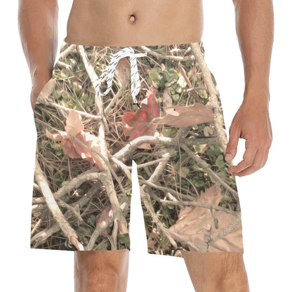 Camouflage Realistic Tree Authumn Print Men's Swim Trunks Beach Shorts
