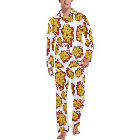 Nachos Pattern Print Design A03 Men's Long Pajama Set