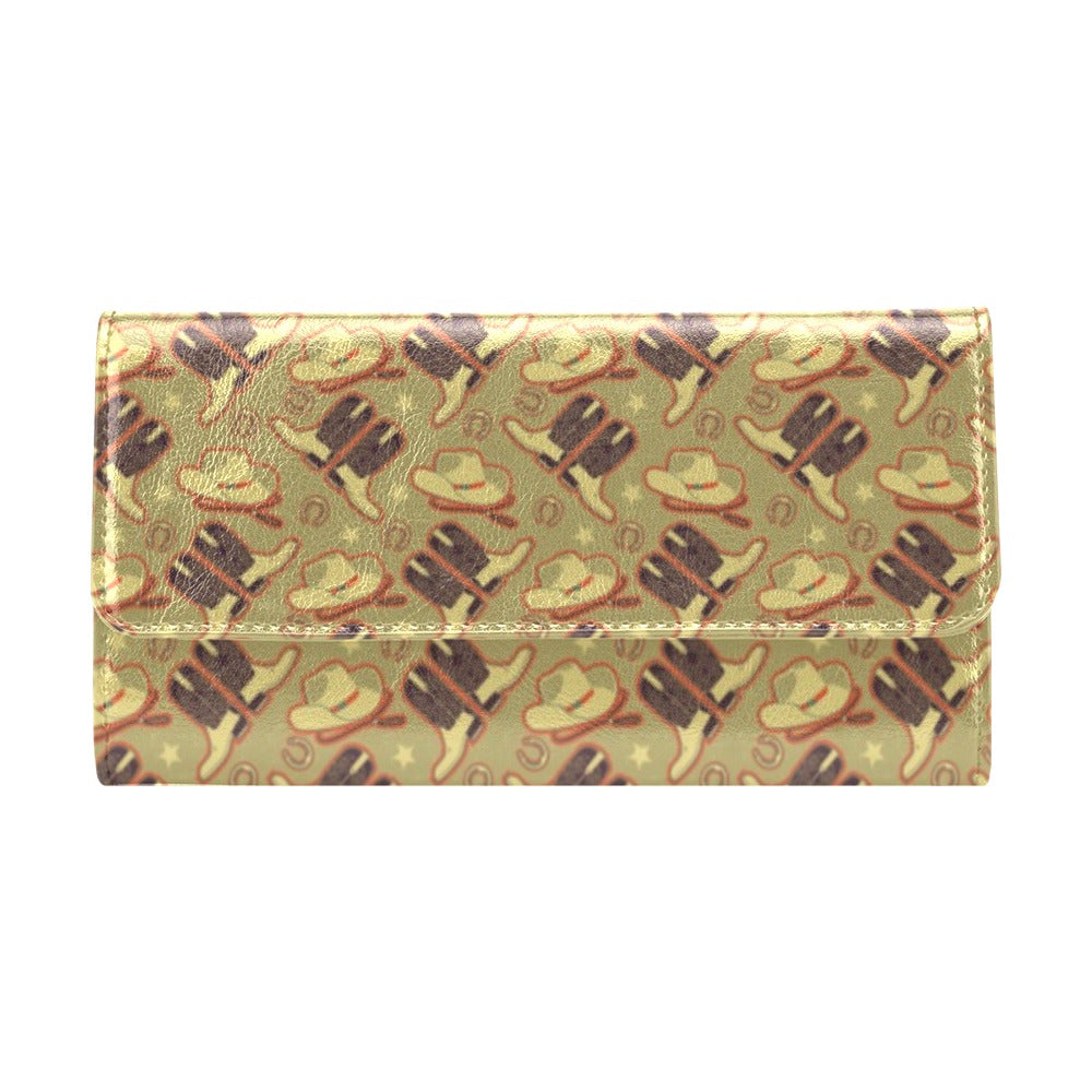 Western Cowboy Themed Women's Trifold Wallet