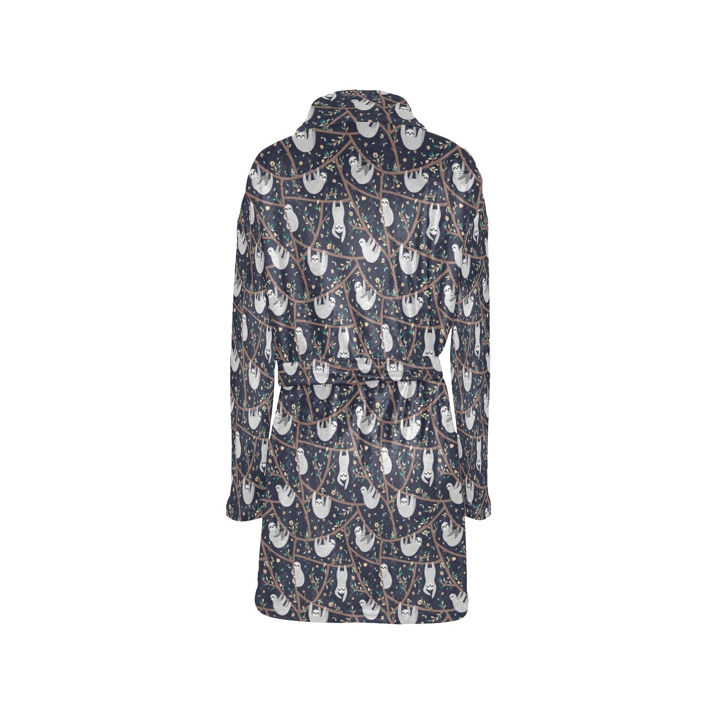 Sloth Happy Design Themed Print Women's Fleece Robe