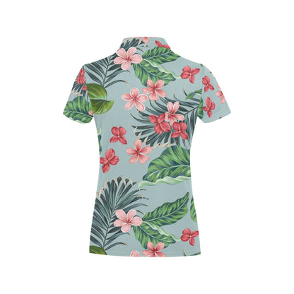 Plumeria Pattern Print Design PM027 Women's Polo Shirt