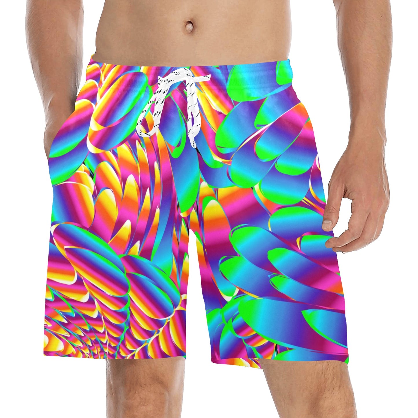 Psychedelic Trippy Pattern Men's Swim Trunks Beach Shorts