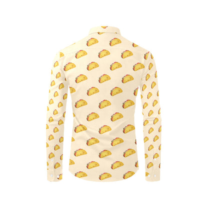Taco Print Design LKS302 Men's Long Sleeve Dress Shirt
