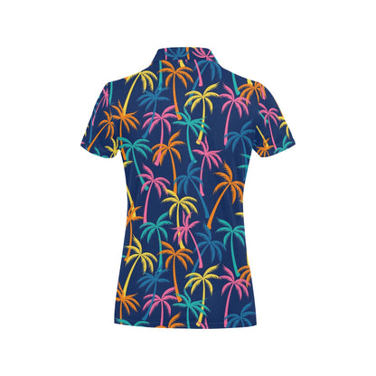Palm Tree Pattern Print Design PT013 Women's Polo Shirt